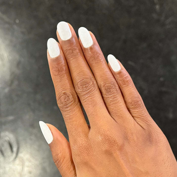 HD - Gel shown on natural nails with smooth, crisp white gel polish for a bright, long-lasting at home manicure
