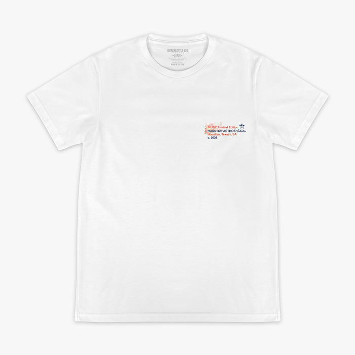 Graphic tee with “Houston Astros Drip” design — front view