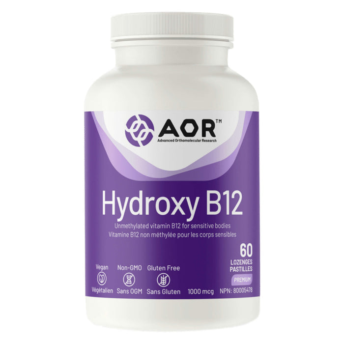 Bottle AOR Hydroxy  B12 1000mg 60 Lozenges