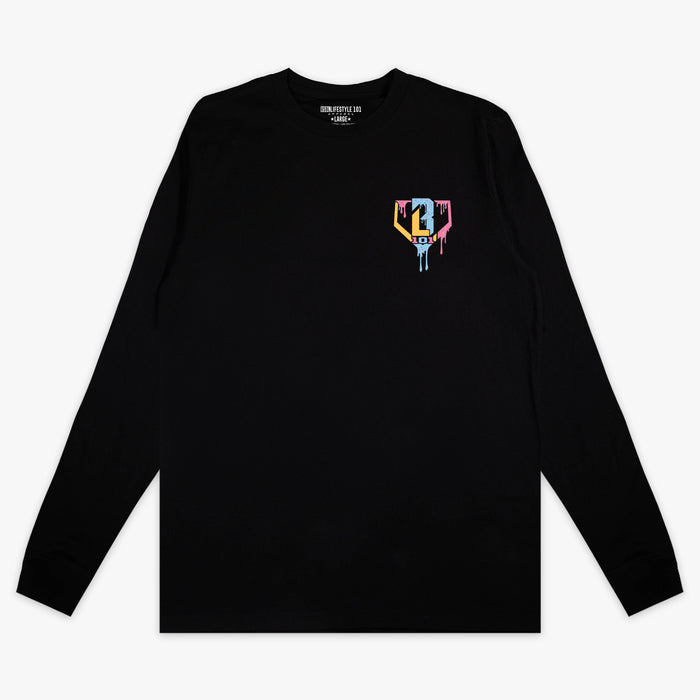 Ice Cream Long Sleeve Cotton Candy youth graphic tee - front view