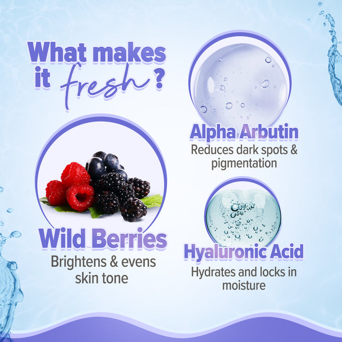 Alpha arbutin moisturizer with wild berries and hyaluronic acid