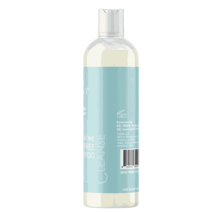 Inahsi Moisture Supreme fragrance-free gentle shampoo bottle with natural ingredients for moisturizing and detangling hair