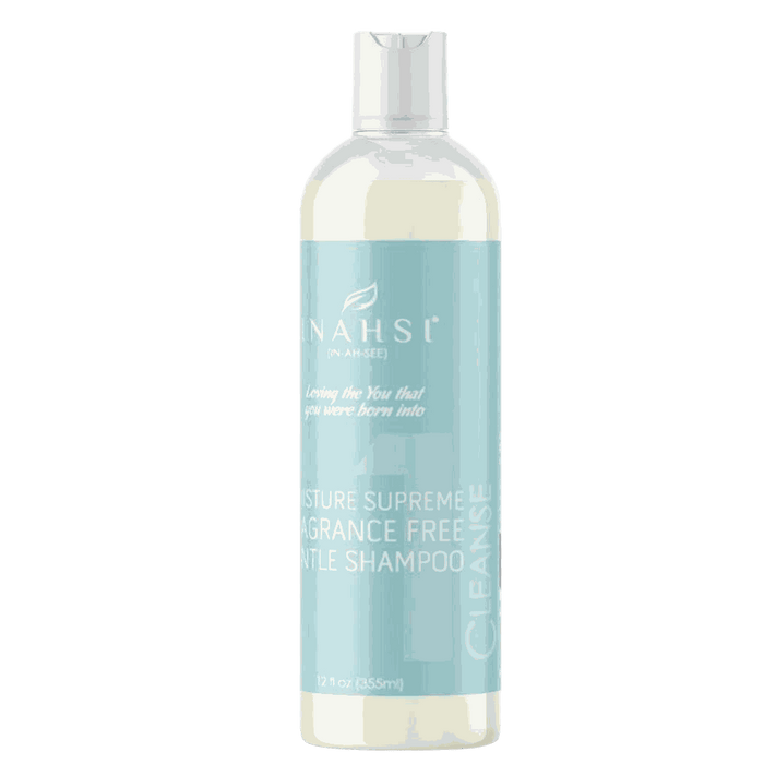 Inahsi Moisture Supreme fragrance free gentle shampoo with nettle and horsetail for moisturizing and detangling hair