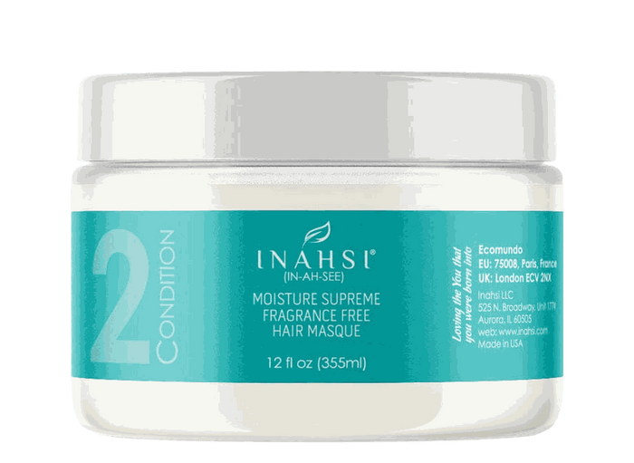 Inahsi Moisture Supreme fragrance-free deep treatment hair masque with ceramides and hyaluronic acid for moisture and strength