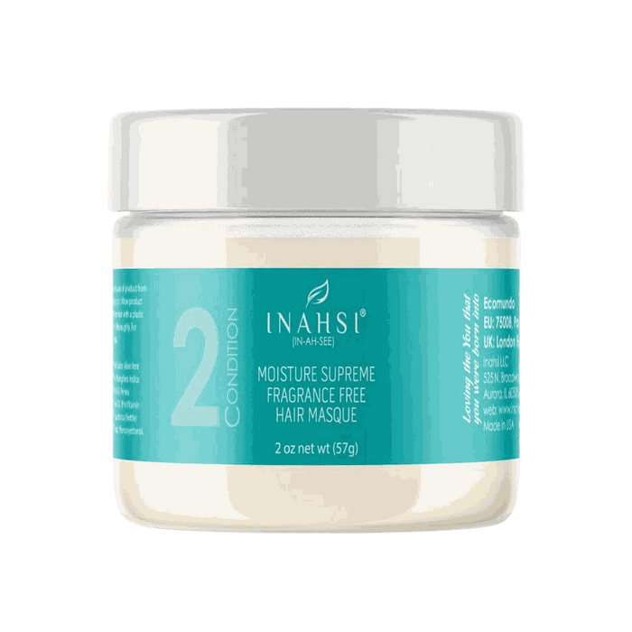 Inahsi Moisture Supreme fragrance-free protein-free hair masque with ceramides and hyaluronic acid for deep moisture and repair