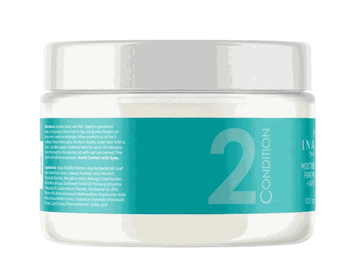 Inahsi Moisture Supreme fragrance-free hair masque with ceramides, sunflower oil, and hyaluronic acid for deep hydration and repair