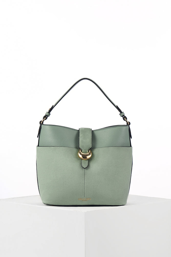 Indra Spearmint Green Bucket Crossbody