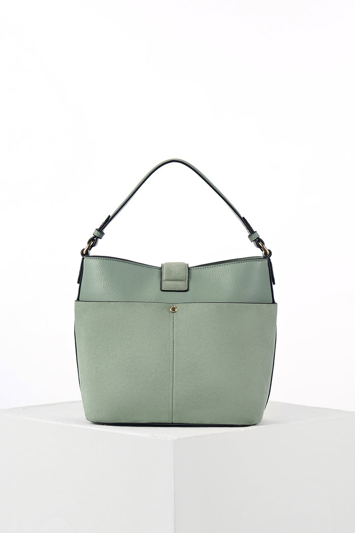 Indra Spearmint Green Bucket Crossbody