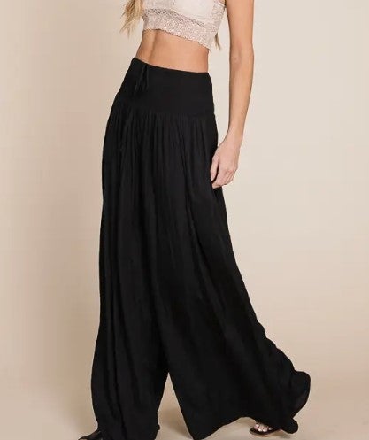 Jade by Jane Ruched Waist Flowy Resort Pants