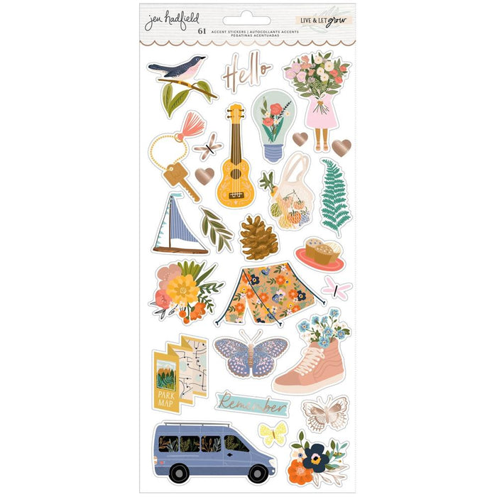 Jen Hadfield - Live & Let Grow - Cardstock Stickers 6"X12" 61/Pk - Icons. Available at Embellish Away located in Bowmanville Ontario Canada.