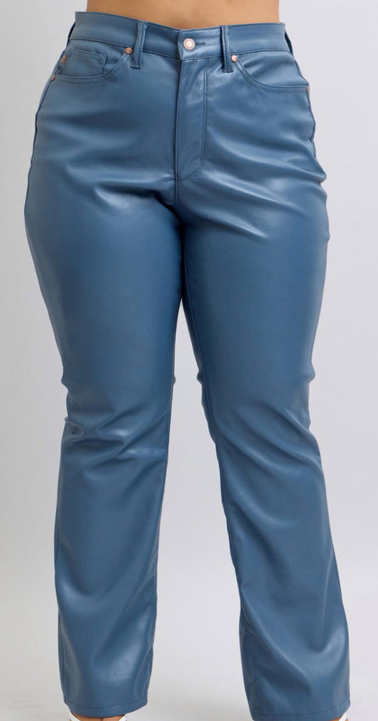 Judy Blue Slate Chic Faux Leather Pants