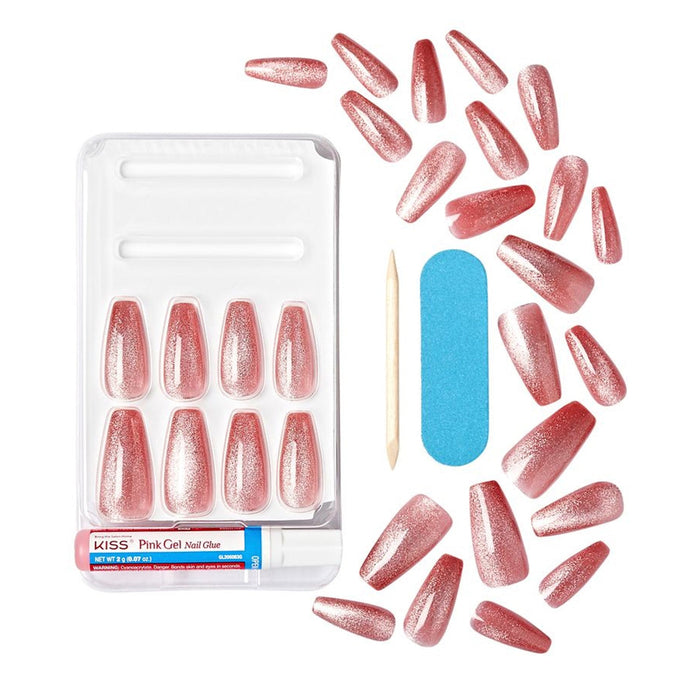 Kiss Gel Fantasy Magnetic Velvet Effect Nails 28 Nails - ikatehouse