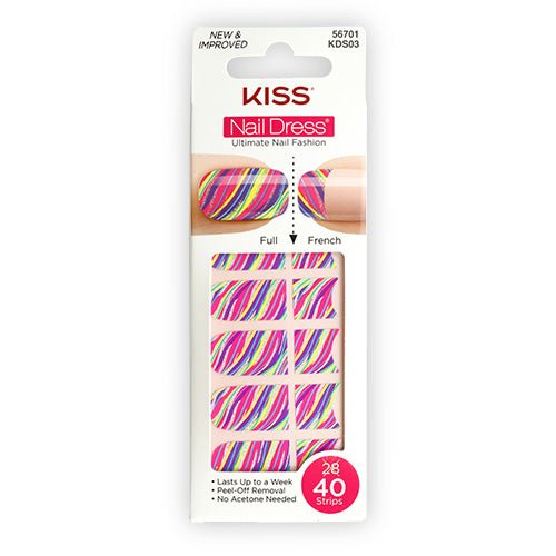Kiss Nail Dress Full or French 40 strips - ikatehouse
