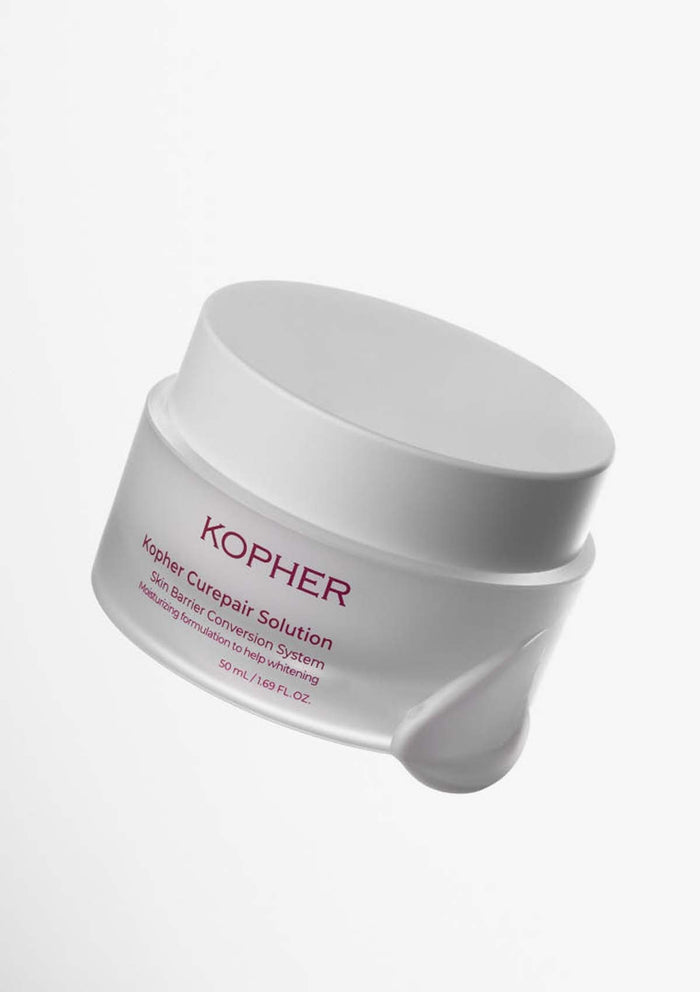 Kopher skincare jar on a white background