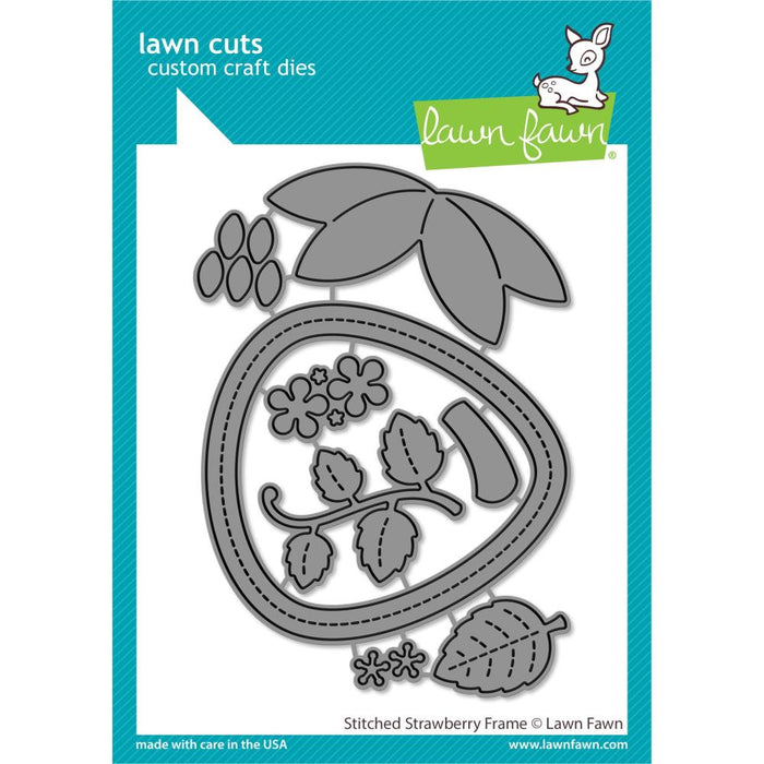 Lawn Fawn - Cuts Custom Craft Die - Stitched Strawberry Frame. Available at Embellish Away located in Bowmanville Ontario Canada.