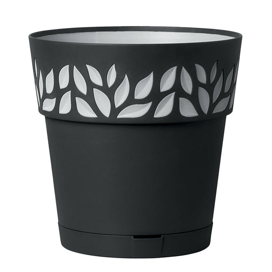 Leaf cm. 25 ( 9.7") Antracite With White Leaf
