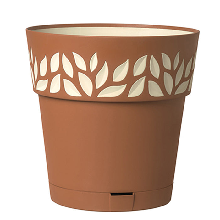 Leaf cm.15 (5.9") Terracotta With White Leaf