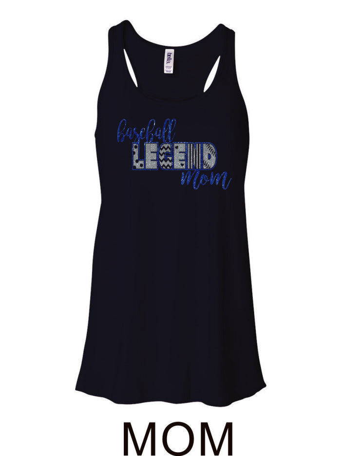 Legend Baseball Flowy Tanks- Glitter- 3 designs