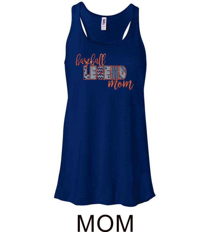 Legend Baseball Flowy Tanks- Glitter- 3 designs