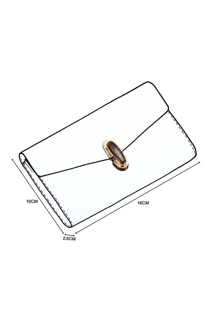 Line drawing design sketch of Leontina Black Cherry  Medium Purse with Waterloo twist Lock closure detail