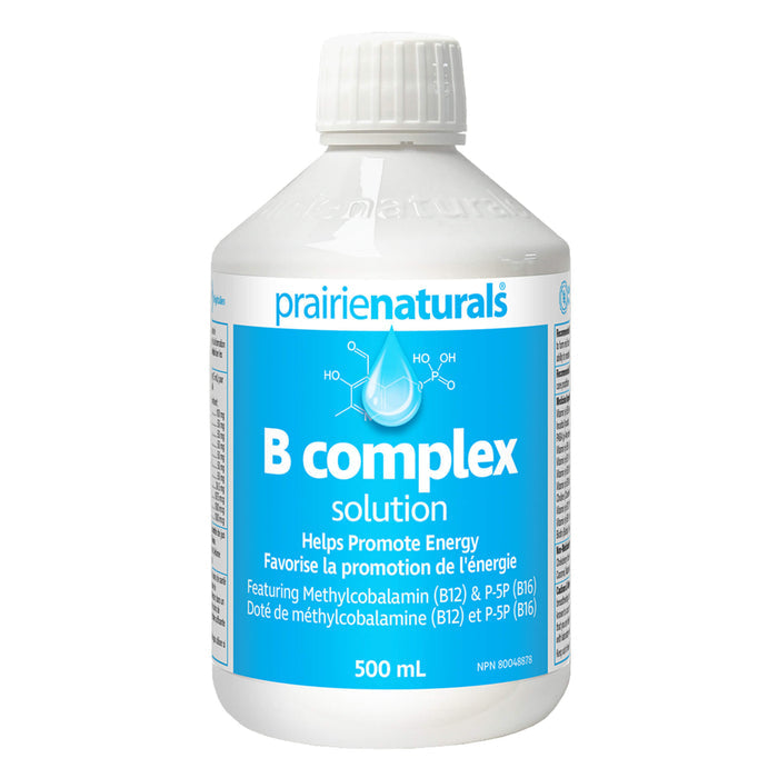 Bottle of Prairie Naturals Liquid B Complex Solution 500mL