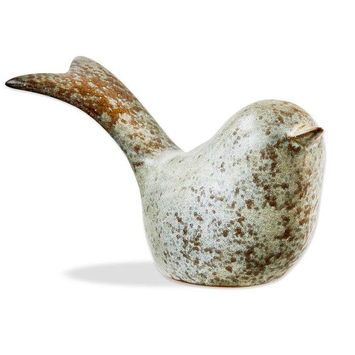 Long Tail Stoneware Bird Gray