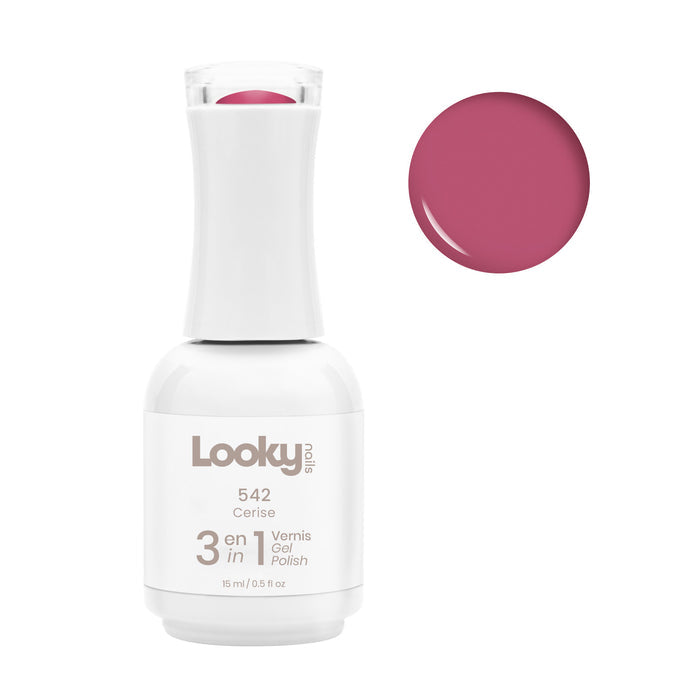 Looky Vernis Gel 3 en 1 #542 Cerise (Collection Limonade)