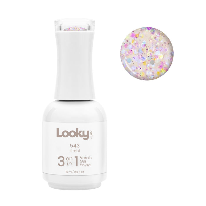 Looky Vernis Gel 3 en 1 #543 Litchi (Collection Limonade)