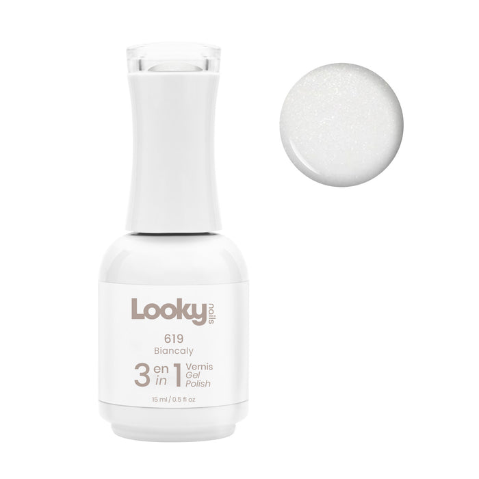Looky Vernis Gel 3 en 1 #619 Biancaly (Collection Black and White)