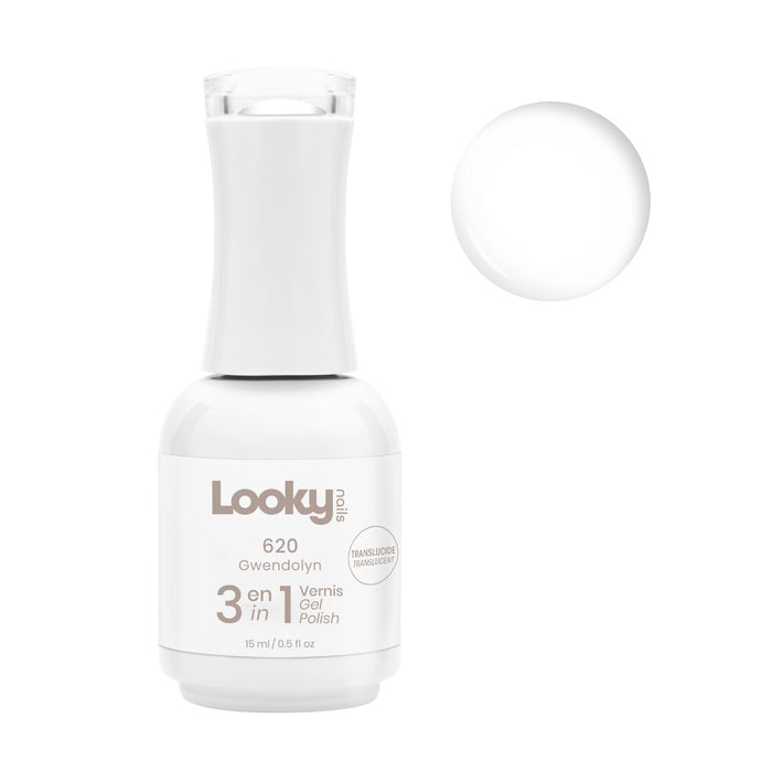 Looky Vernis Gel 3 en 1 #620 Gwendolyn (Collection Black and White) Transparent