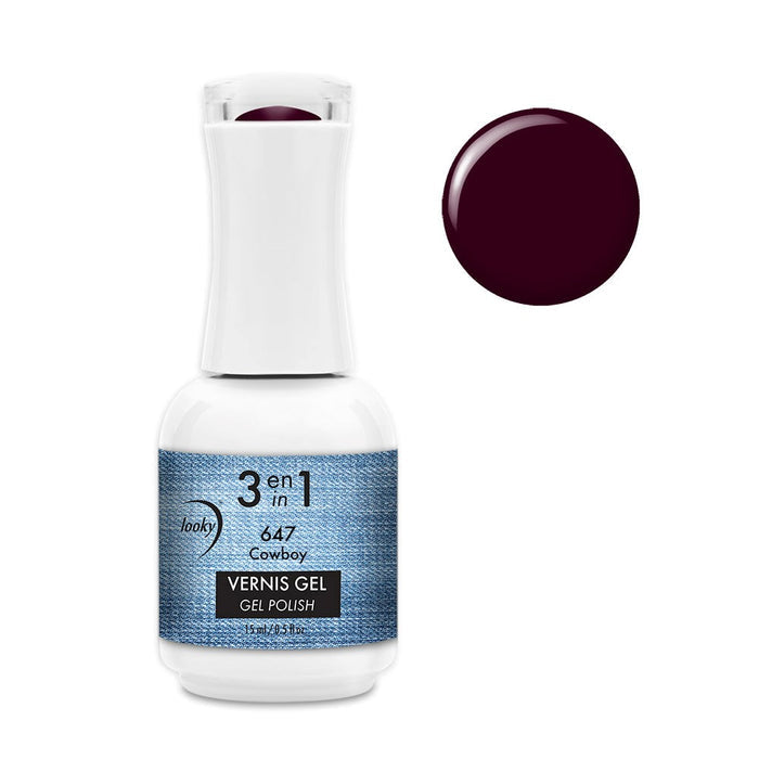 Looky Vernis Gel 3 en 1 #647 Cowboy (Collection MANucure)