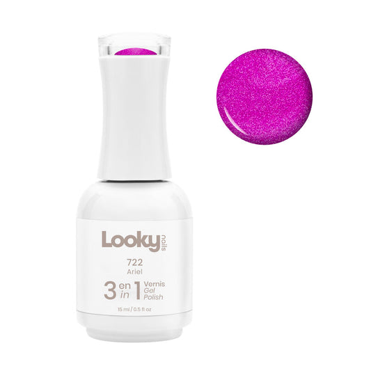 Looky Vernis Gel 3 en 1 #722 Ariel (Collection Disco Fluo)