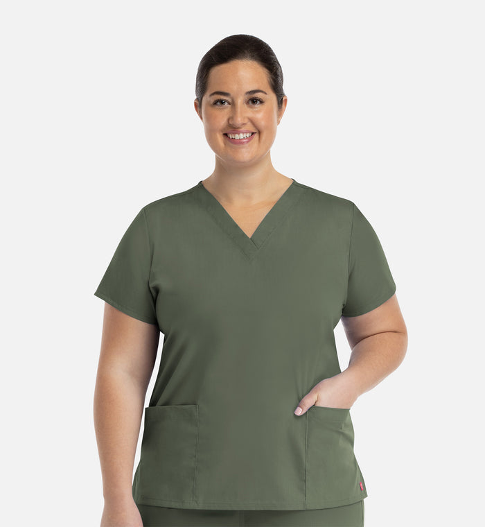 Maevn Red Panda V-Neck 2-Pocket Scrub Top