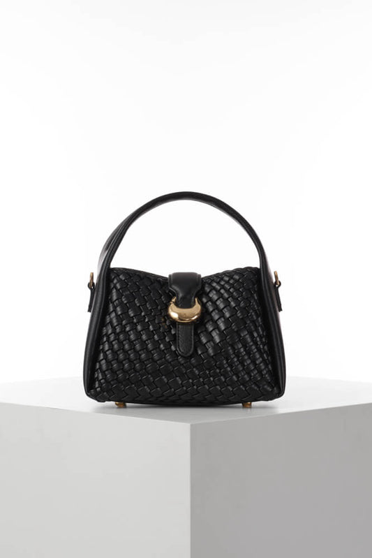 Maggie Black Weave Crossbody