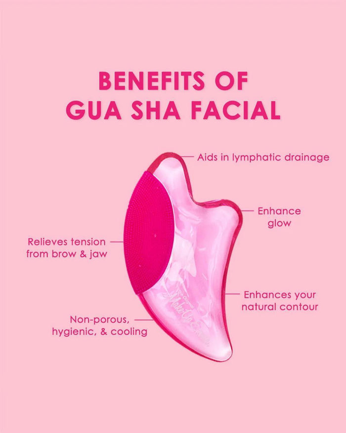 MakeUp Eraser Puff Eraser 2 In1 Gua Sha & Facial Scrubber