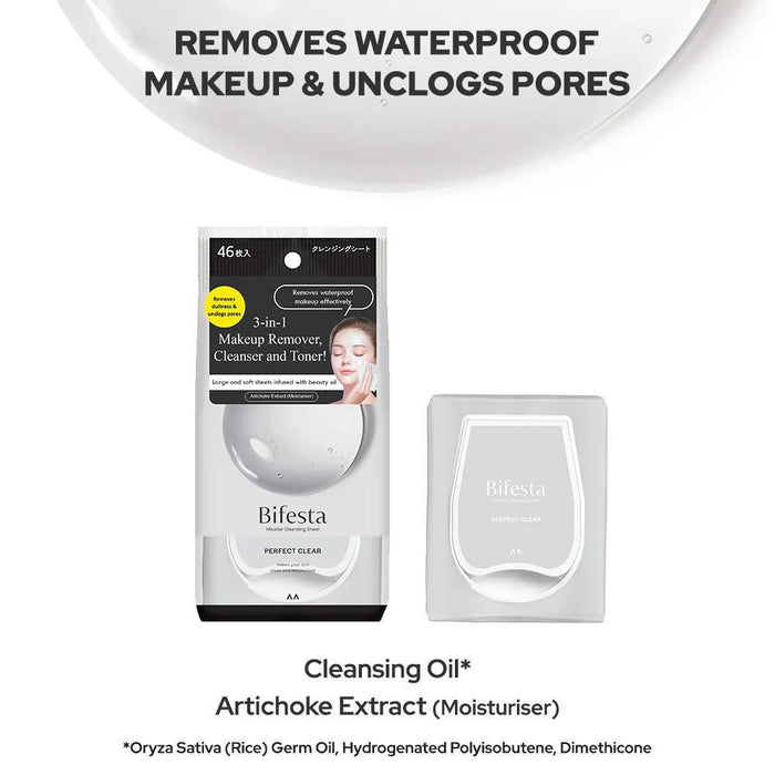 Mandom Bifesta Micellar Cleansing Sheet Perfect Clear 46 sheets