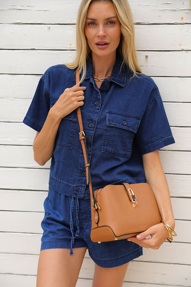 Margy Tan Zip Top Crossbody