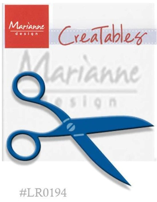 Marianne Design - Creatables Dies - Scissors. A Creatable die element for cutting and embossing. Easy and fun to use in the Cuttlebug. Perfect for creating unique and beautiful designs on scrapbook pages and cards. Approx. Size: 2". Available at Embellish Away located in Bowmanville Ontario Canada.. Available at Embellish Away located in Bowmanville Ontario Canada.