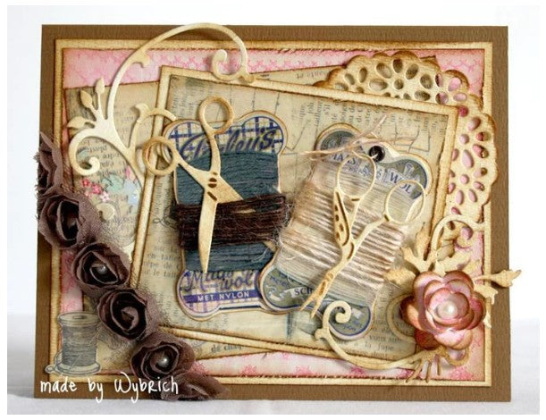 Marianne Design - Creatables Dies - Scissors. A Creatable die element for cutting and embossing. Easy and fun to use in the Cuttlebug. Perfect for creating unique and beautiful designs on scrapbook pages and cards. Approx. Size: 2". Available at Embellish Away located in Bowmanville Ontario Canada. Card example by brand ambassador.