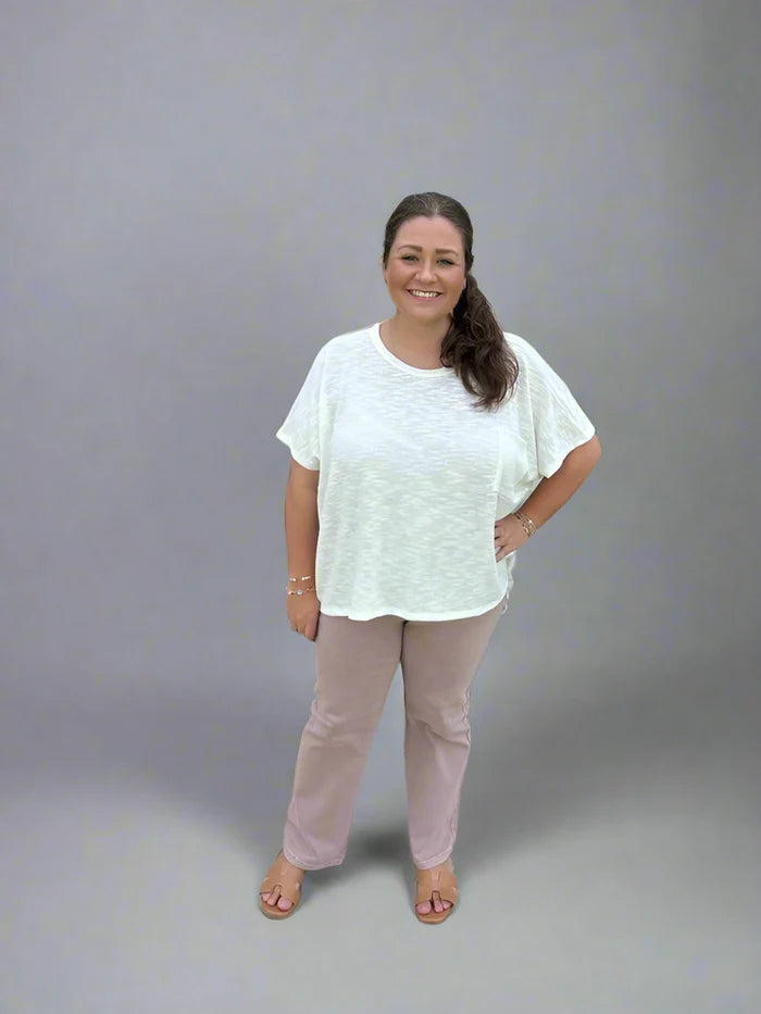 Mauve Mid Rise Denim Pant
