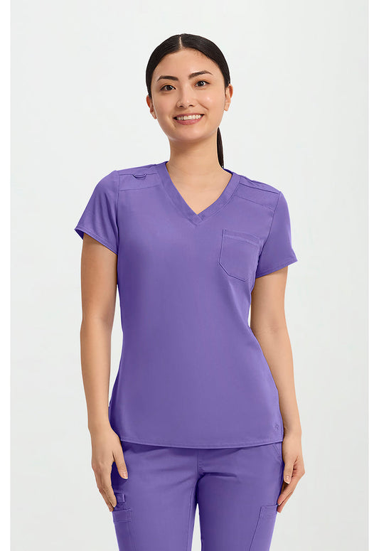 Med Couture Touch 1-Pocket V-Neck Tuck In Scrub Top
