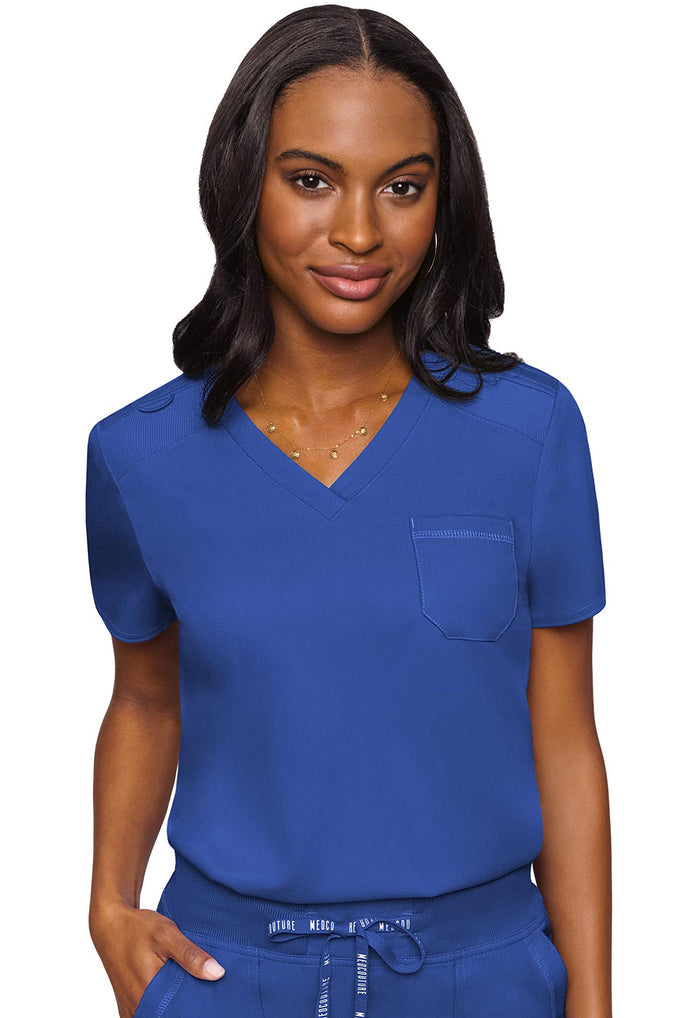 Med Couture Touch 1-Pocket V-Neck Tuck In Scrub Top