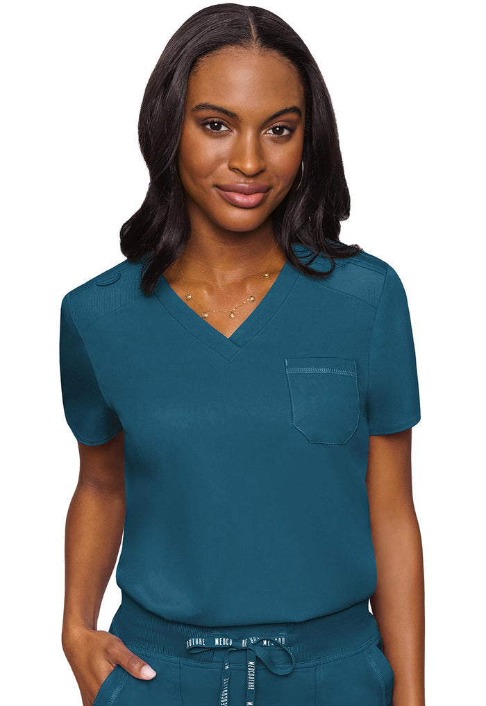 Med Couture Touch 1-Pocket V-Neck Tuck In Scrub Top
