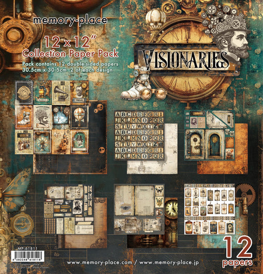 Memory Place -  12X12 Collection Pack - Visionaries. Looking for Vintage or Steam Punk? Available at Embellish Away located in Bowmanville Ontario Canada.