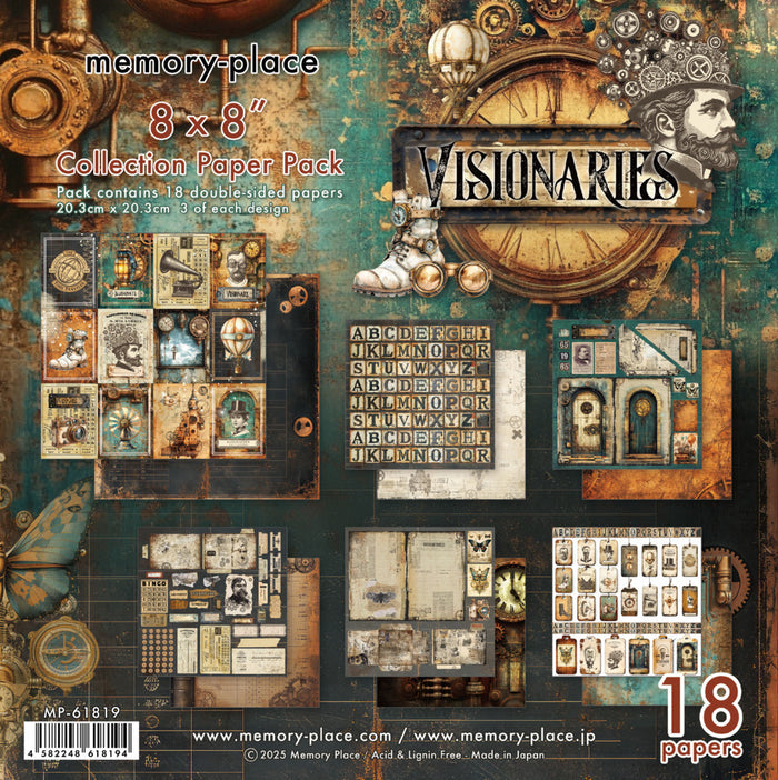 Memory-Place - 8X8 Collection Pack - Visionaries. Looking for Vintage or Steam Punk? Available at Embellish Away located in Bowmanville Ontario Canada.