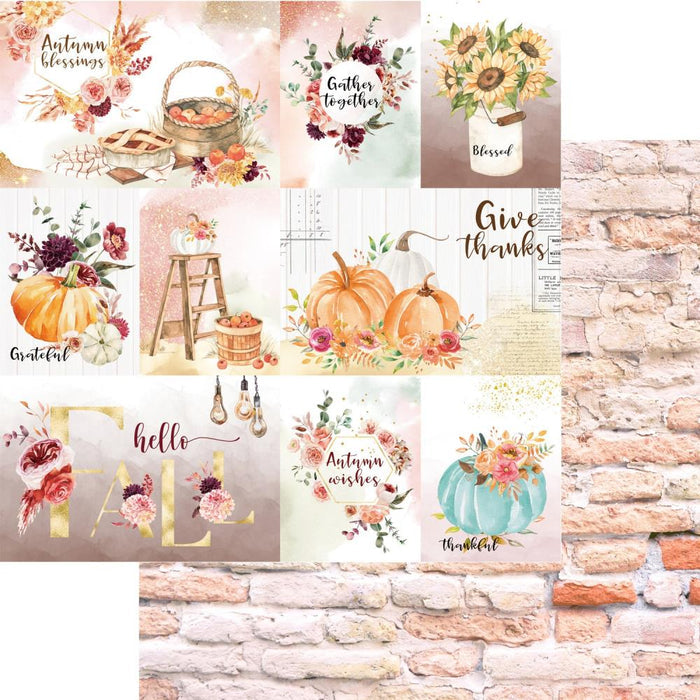 Memory Place - Kawaii Paper Goods Bundle Box - Autumn Wishes. Kawaii Paper Autumn Wishes quarterly bundle includes: 12 double-sided 12x12 inch Cardstock (2 each/6 designs), 1 Pack of Ephemera Die Cut Cardstock, 24 Sheets of 6x6 inch Origami Papers (6 each/4 designs), 1 clear stamp set, 1 roll of Washi tape (1 inch x 5.4 yards) and a bonus set of die-cut chipboard.  Available at Embellish Away located in Bowmanville Ontario Canada.