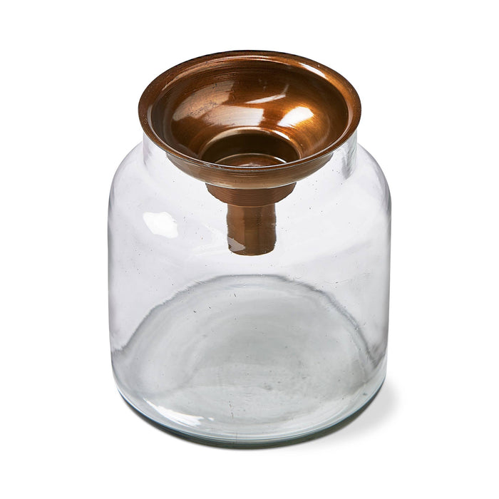 Mercantile Tealt/Taper Holder White Glass