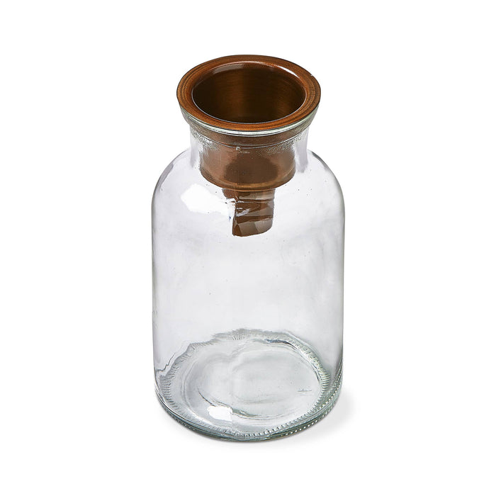 Mercantile Tealt/Taper Holder White Glass
