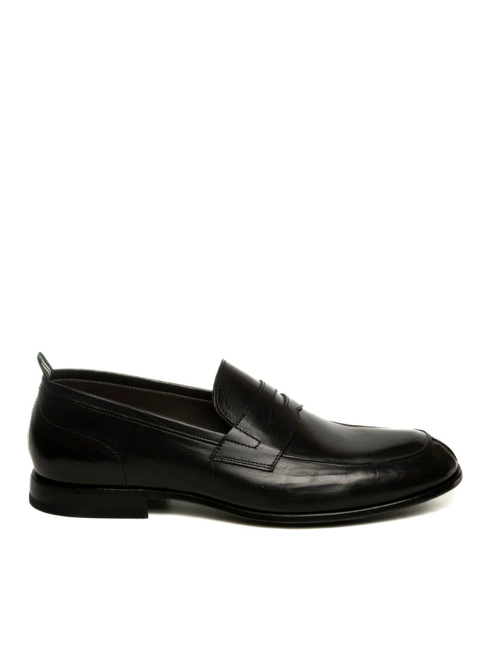 GREEN GEORGE Mocassino pelle nero 1075 RUSTIC-NERO