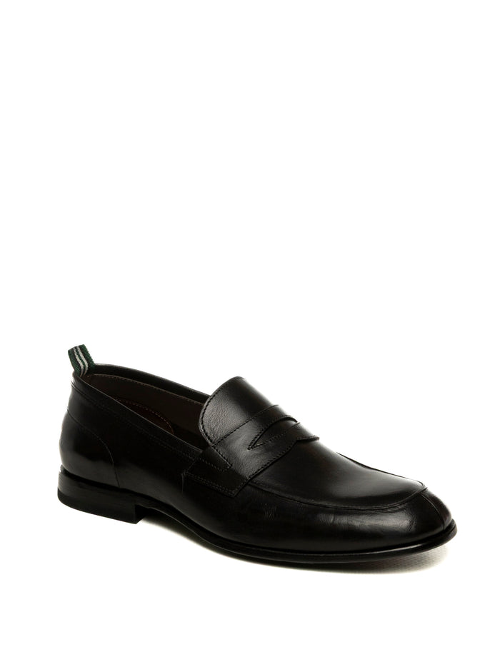 GREEN GEORGE Mocassino pelle nero 1075 RUSTIC-NERO